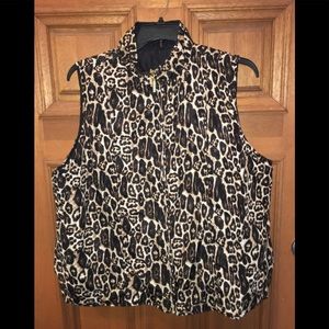 Leopard puffer vest